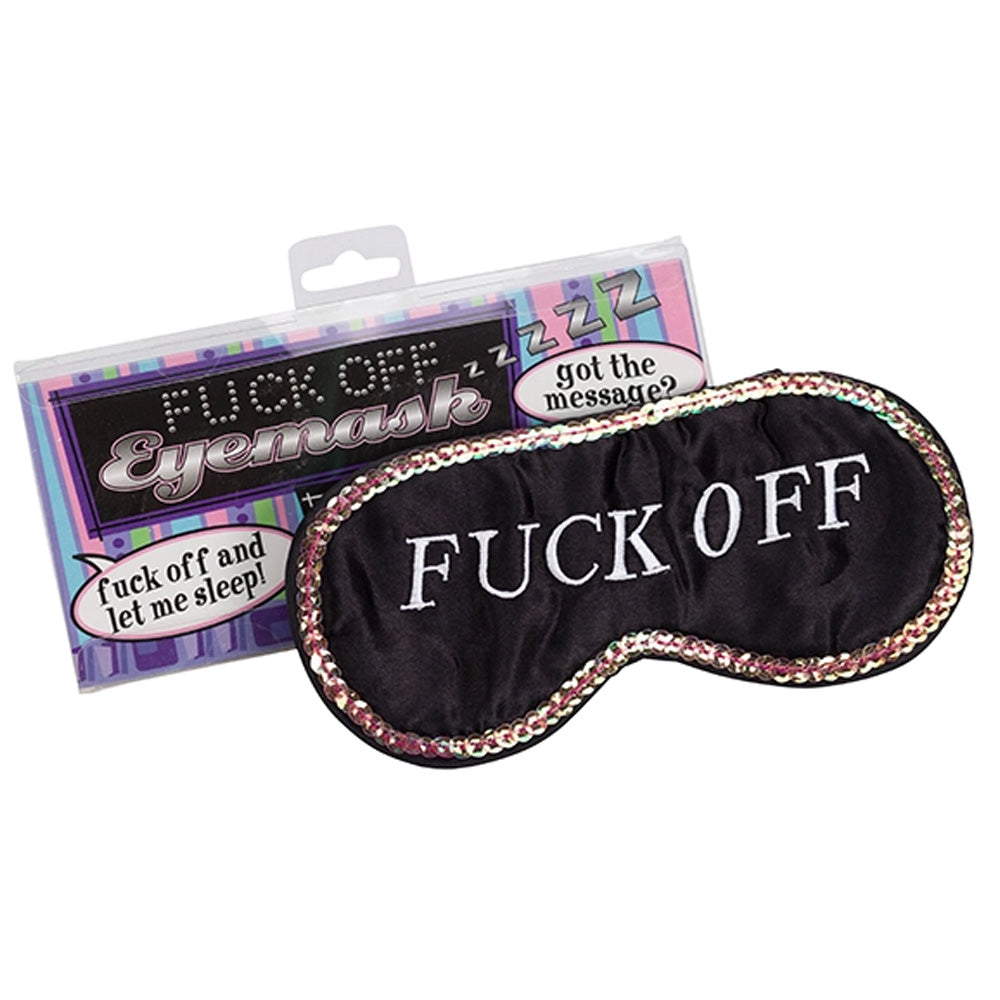 Eye Mask - F*ck Off (Black with Sequin Border)