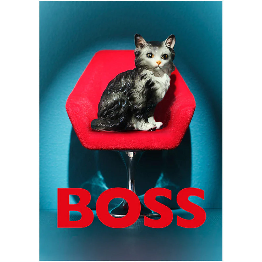 Ornament Art Greetings Card - Boss Cat
