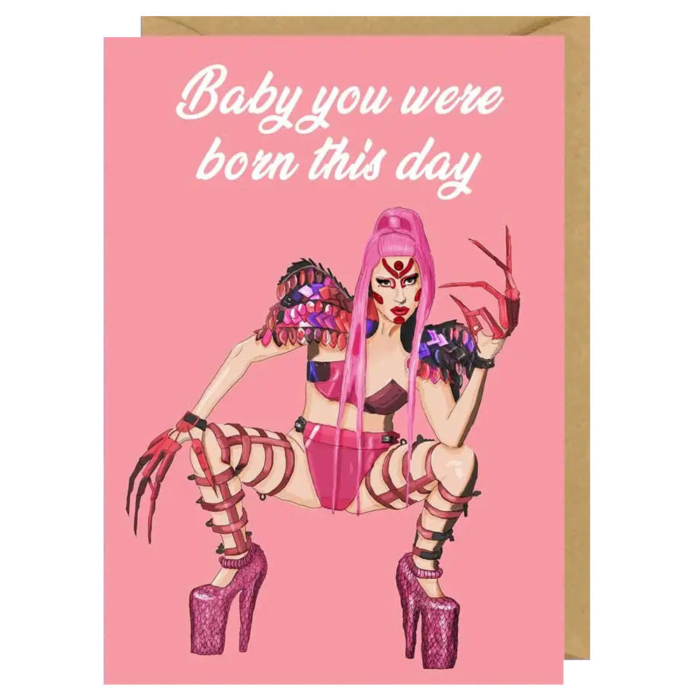 Lady Gaga - Baby You Were Born This Day Birthday Card