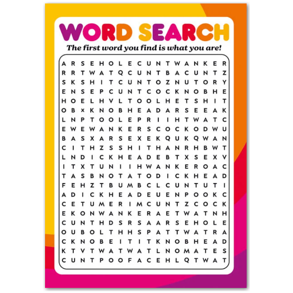 Rude Wordsearch - Birthday Card