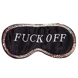 Image of Eye Mask - F*ck Off (Black with Sequin Border)
