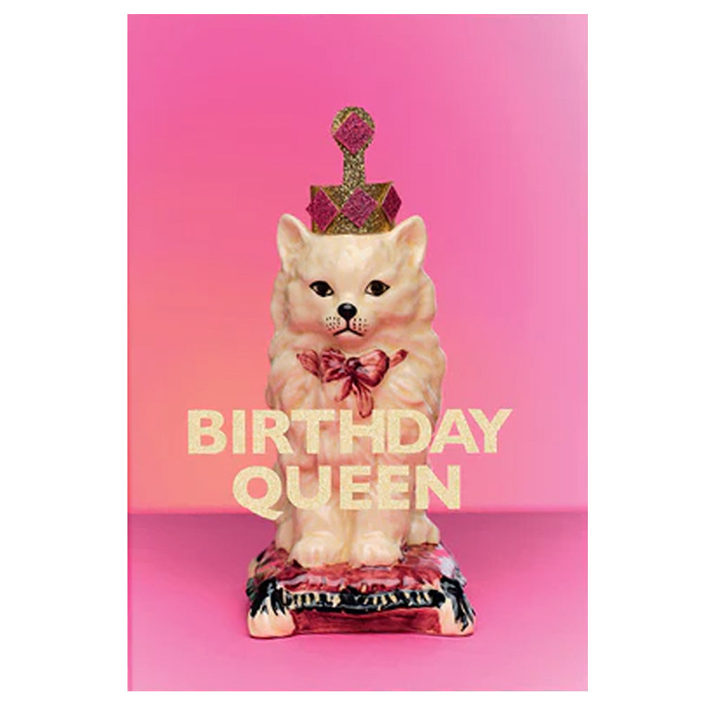 Ornament Art Greetings Card - Birthday Queen Cat