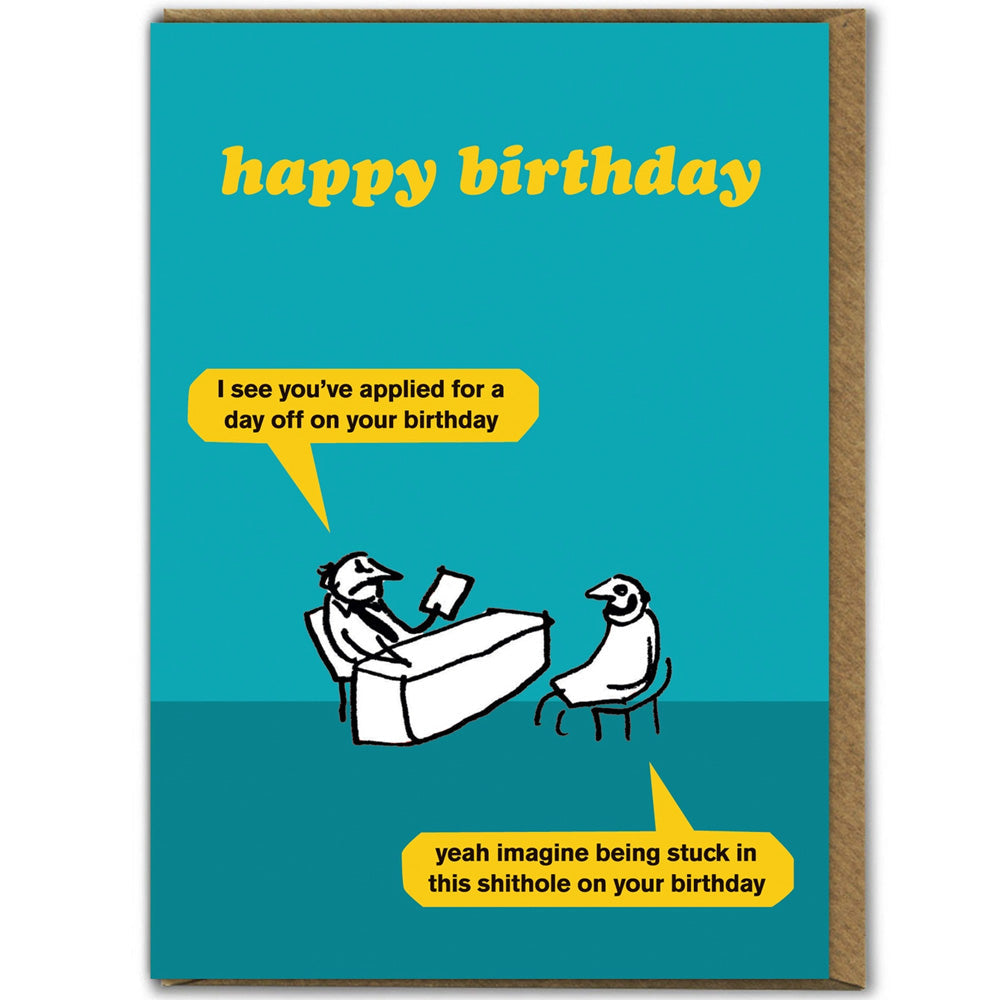 Modern Toss Birthday Card - Day Off
