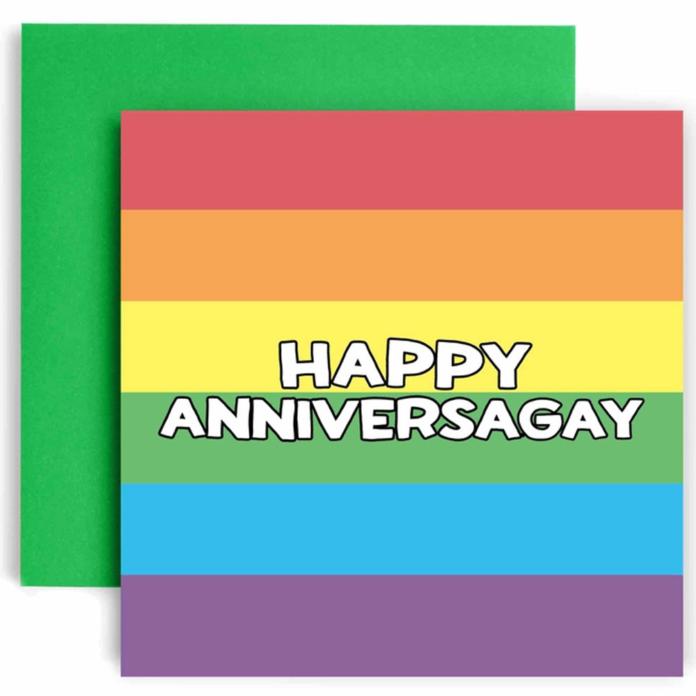 Happy Anniversagay (Rainbow Flag) - Gay Anniversary Card