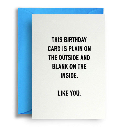 Plain And Blank - Greetings Card