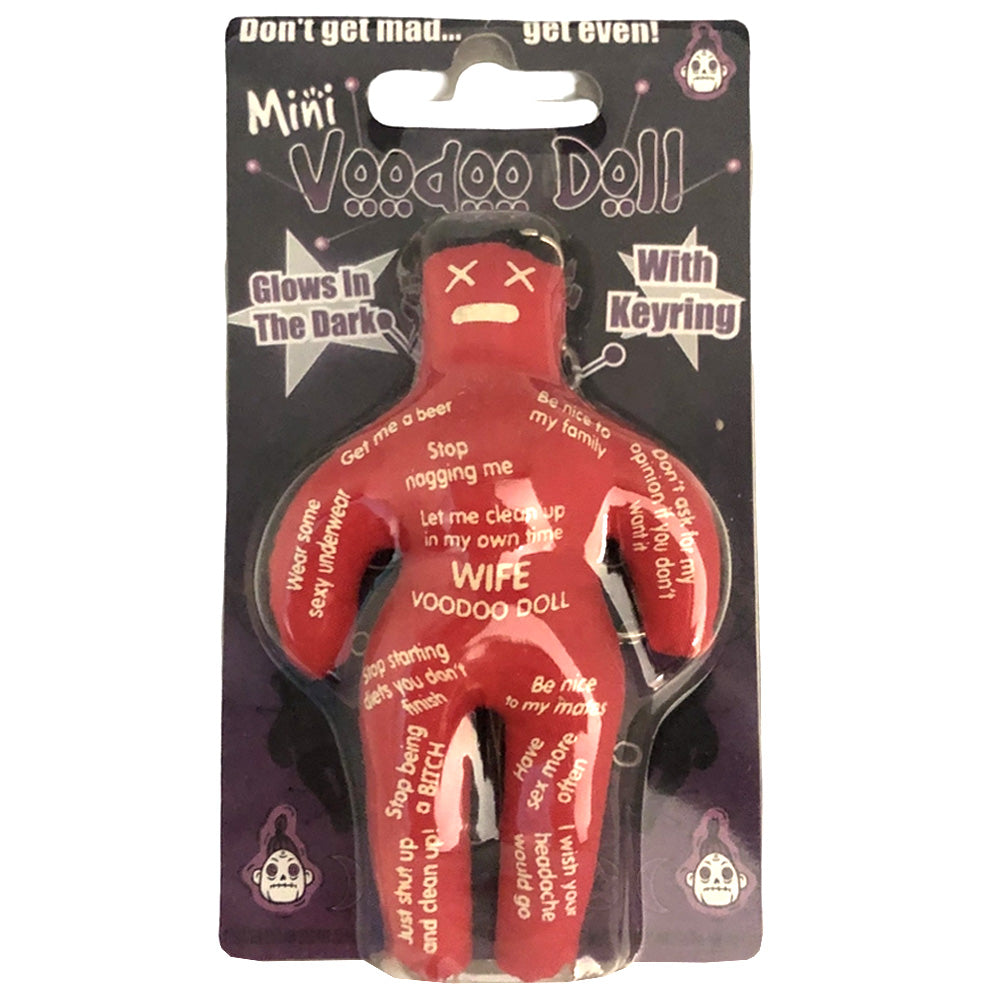 Mini Voodoo Doll Keyring - Glow In The Dark Wife