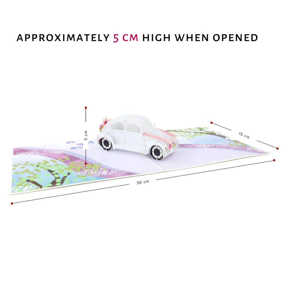 Wedding Car Pop Up Card - Greetings Card